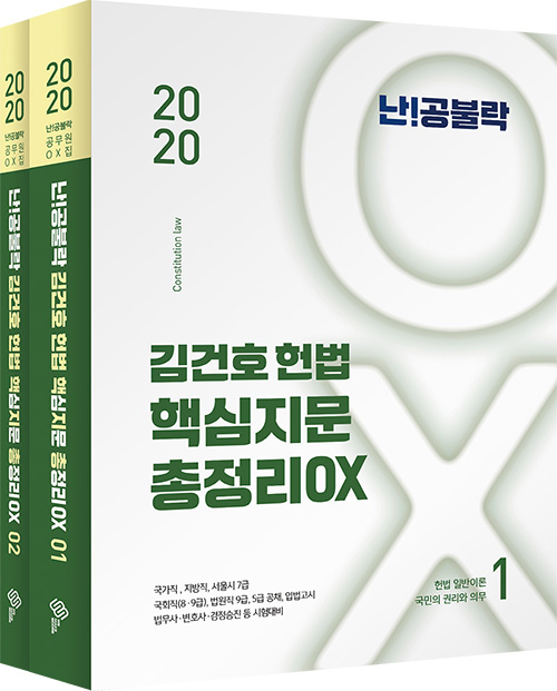2020 난공불락 김건호 헌법 핵심지문 총정리 OX 세트 (전2권)