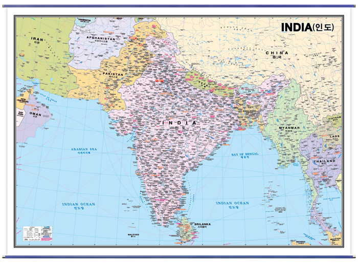 인도 코팅 표구 걸이용 단면(축척 1:4900000)