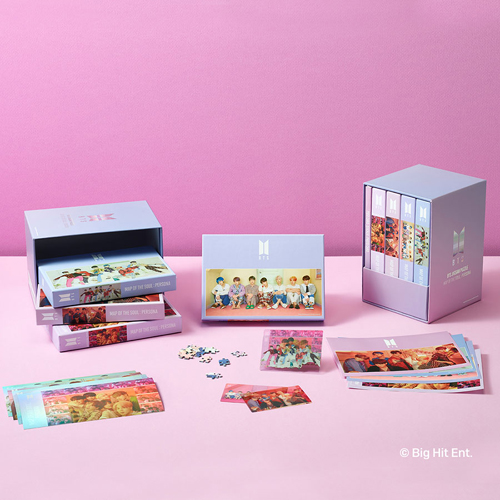 BTS 직소퍼즐 페르소나 4종 세트 (PET 인쇄 투명 포토카드 4종 + 홀로그램 특수 인쇄 엽서 4종 + 콘셉트 아트 스티커 4종 포함)